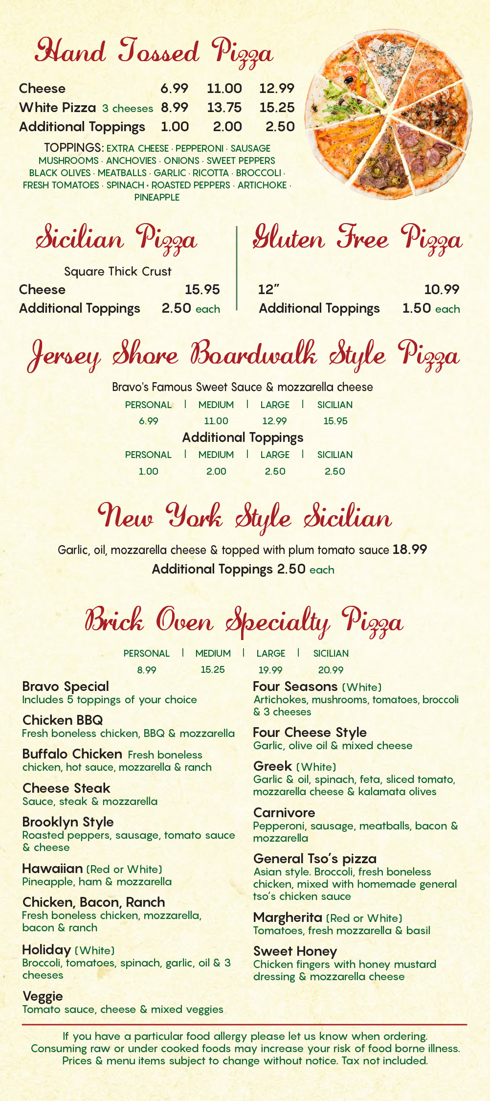 Bravo Online Menu
